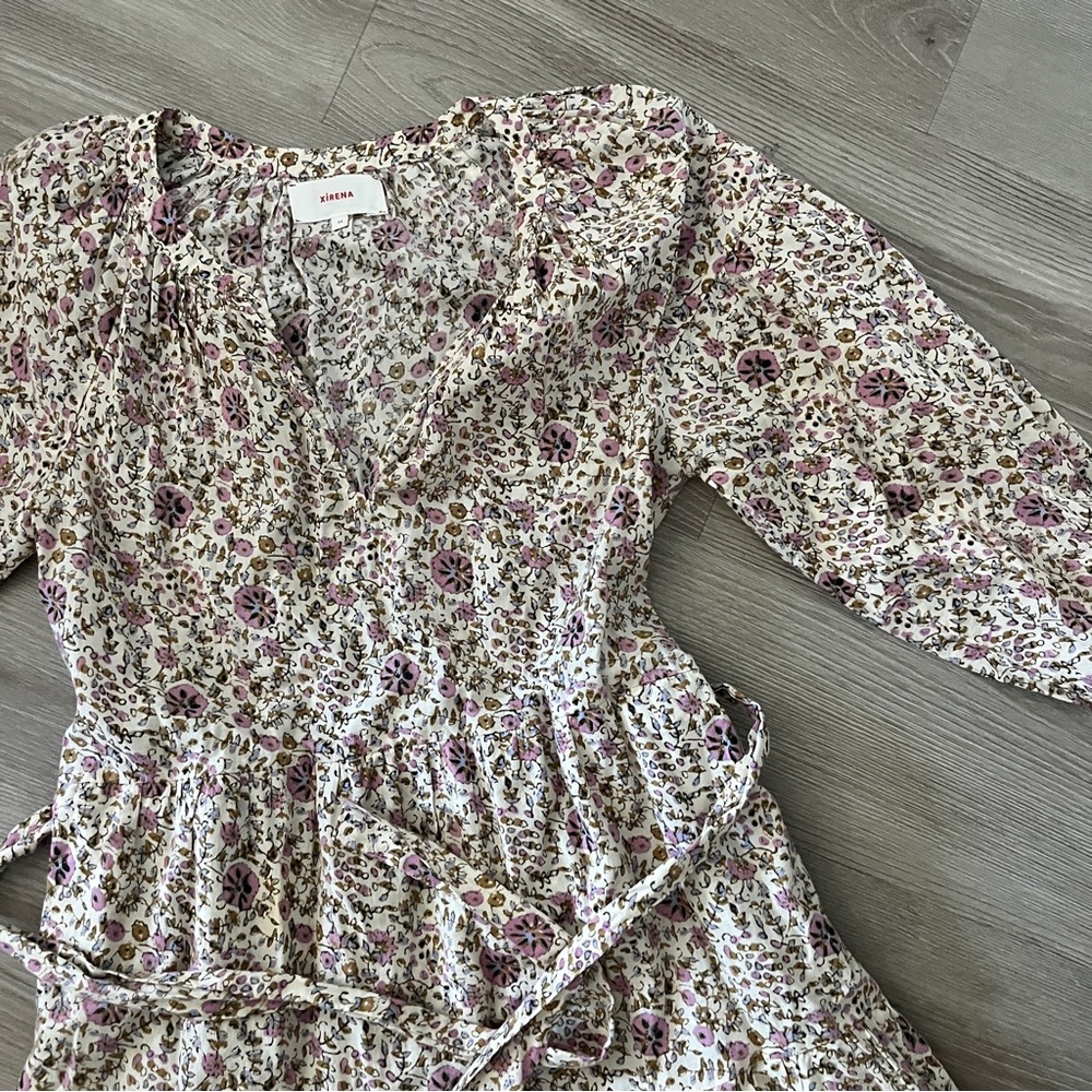 XiRENA Floral Midi Dress - Pink and Cream